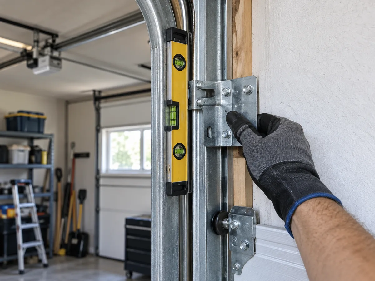 Structural Track Alignment garage door service in La Porte